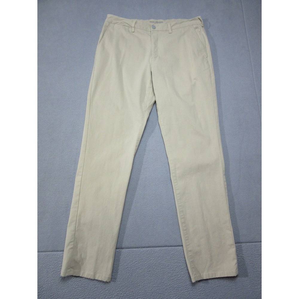 Mack Weldon Pants Mens 34x34 Tan Khaki Radius Chino Stretch Technical Zip Pocket